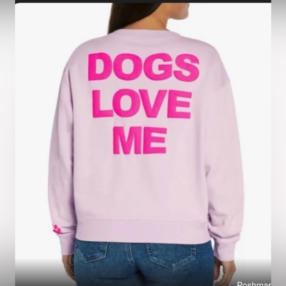 Wildfox light purple‎ lilac “Dogs Love Me” Graphic print Crewneck Sweatshirt - Picture 7 of 7